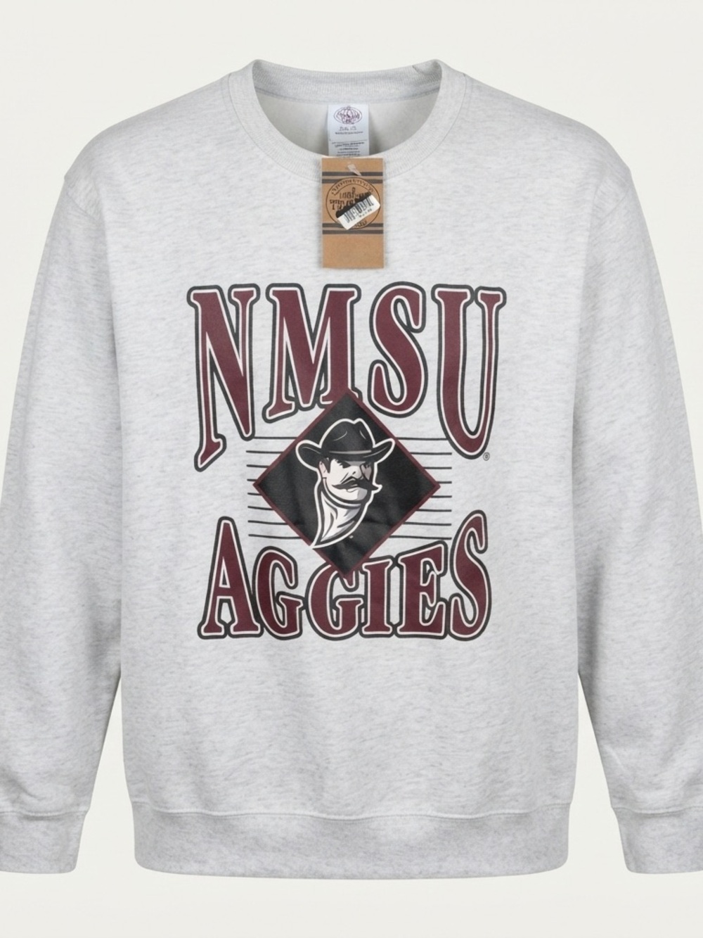 Rivalry Threads Gray Crewneck with Maroon and Black NMSU Aggies Logo XL